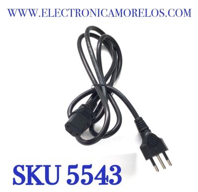 CABLE DE 3 CLAVIJAS TIPO ITALIANO  PARA MONITOR Y TV “NUEVO“ / CON ENCHUFE TIPO AMERICANO  / 10 A / 16 A / 220-250 V / 120 V /  3 CLAVIJAS  / COMPATIBLE CON DIFERENTES DISPOSITIVOS        